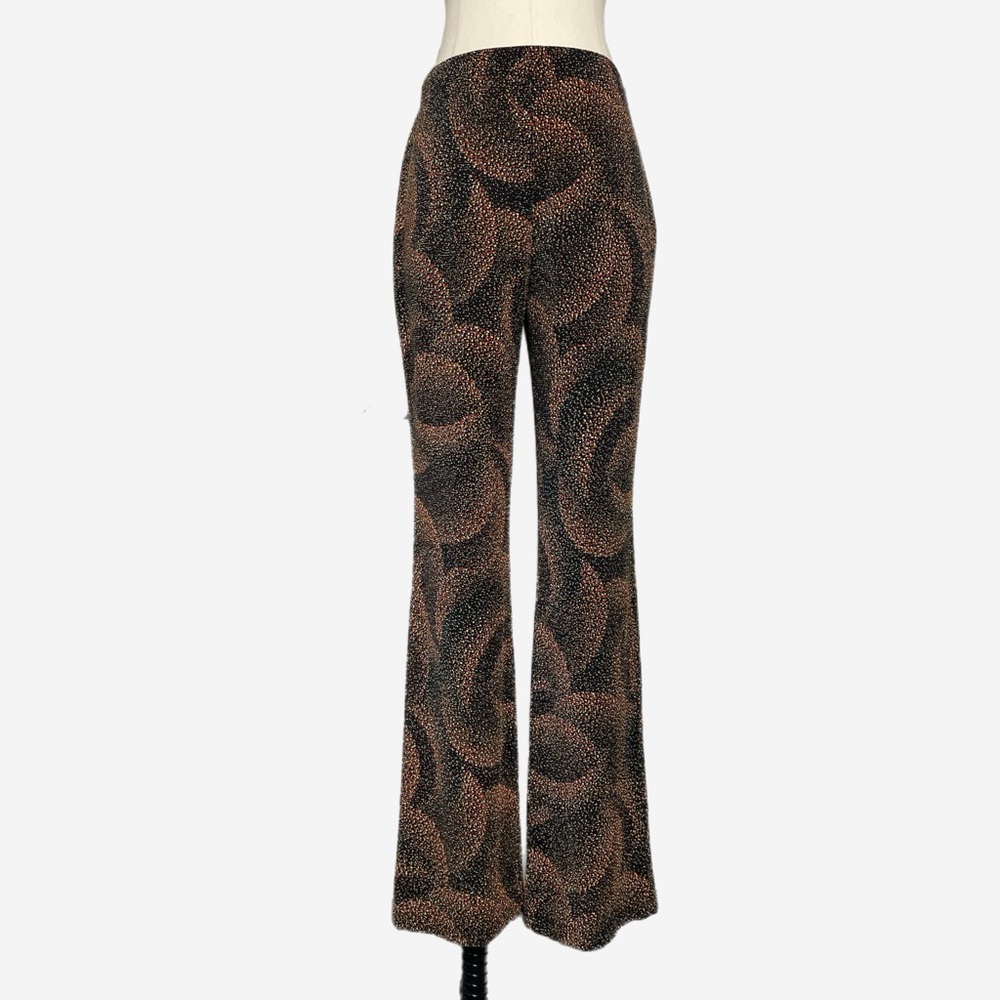 Vintage Y2K Franco Mirabelli Brown abstract swirl glitter straight leg pants S/M